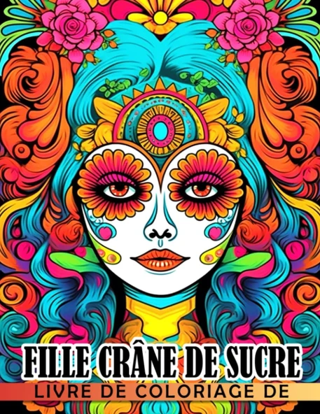Independently Published Livre De Coloriage De Fille Crâne De Sucre: Pages De Coloriage Du Jour Des Morts Avec De Merve ürün görseli 1