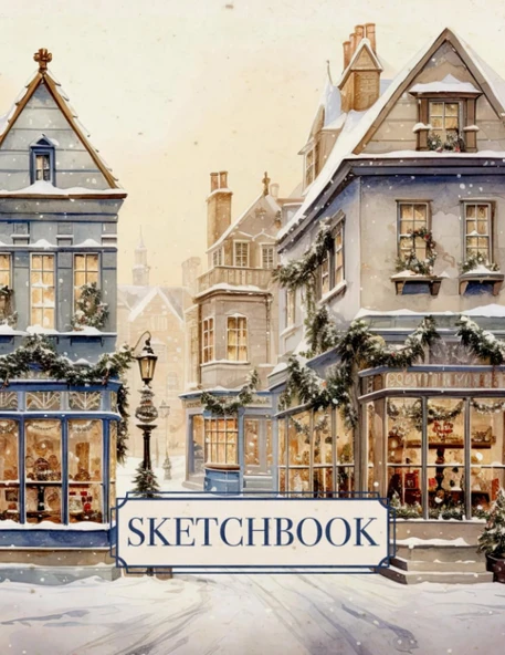 Independently Published Christmas Vibes Sketchbook: Watercolor Winter Holiday Magic Cover, Large Unlined Blank Book For Drawing, Classes | Perfect New Year Gift For Kids, For Sketching, Illustrat ürün görseli 1