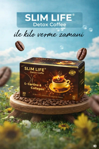 New SLIMM LIFFE Slim Life Detox Coffee – 30 Şase Bitkisel Kahvesi | L-Carnitine, Kollajen, Şekersiz ürün görseli 1