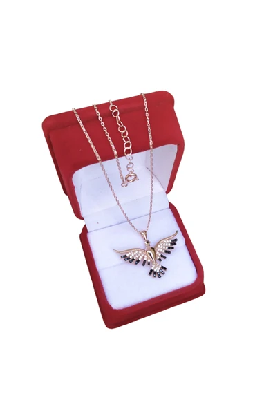 925 Ayar Gümüş Anka Kuşu Rose Gold Renk Gümüş Kolye ürün görseli 1