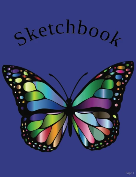Sketchbook Butterfly: Large Blank Sketchbook, 110 Pages, 8.5" X 11", For Drawing, Sketching & Crayon Coloring (Kids Drawing Books) ürün görseli 1