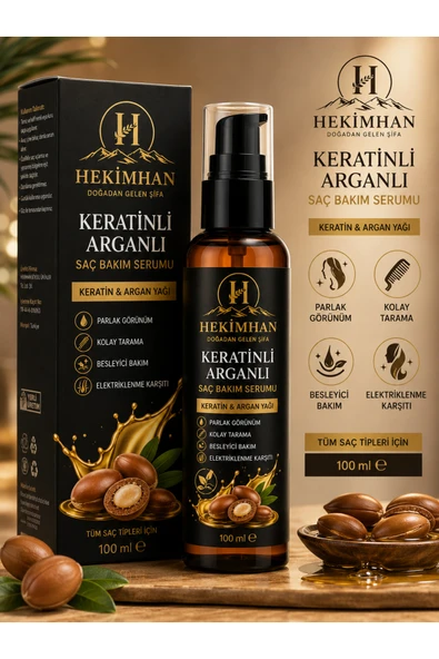 Hekimhan Keratinli Arganlı Saç Bakım Serumu 100 ml ürün görseli 1