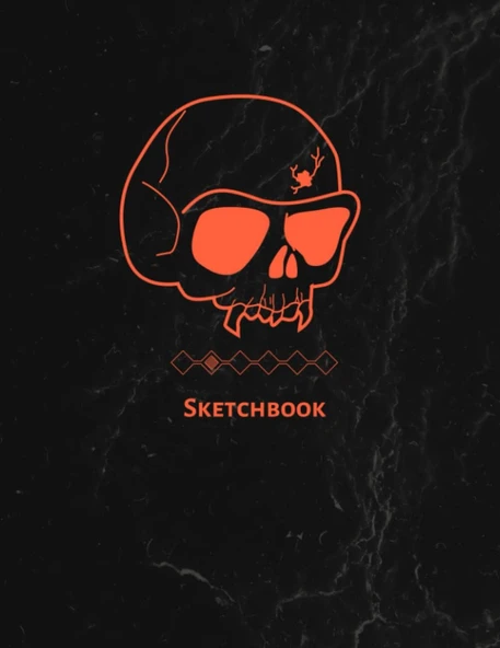 Sketchbook Goth Minimalist, Blank Book For Drawing, High School, Class, Black Edition ürün görseli 1