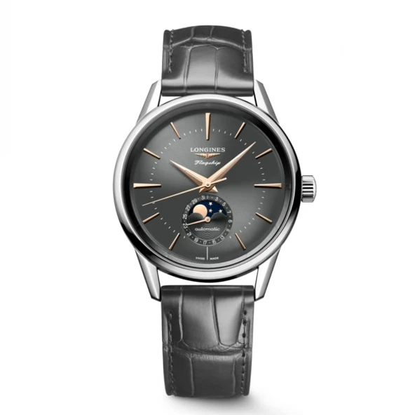 LONGINES FLAGSHIP HERITAGE MOONPHASE L4.815.4.52.2 ERKEK KOL SAATİ L48154522 ürün görseli 1