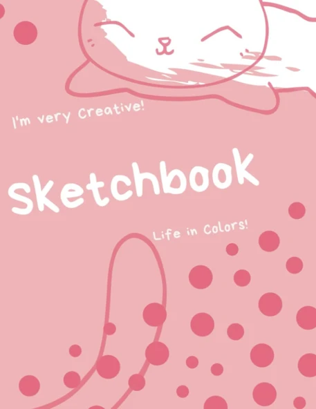 Cute And Sweet Cats Drawing Sketchbook Notebook For Kids 120 Pages: Blank Sketchbooks / Unlined Sketchbooks ürün görseli 1