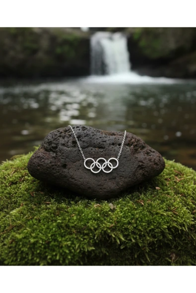 925 Ayar Gümüş Olimpiyat Kolye - Resim 4