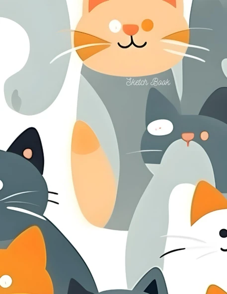 Funny Cat: Sketch Book : Notebook For Drawing, Writing, Painting, Sketching Or Doodling, 8.5" X 11", 120 Pages ürün görseli 1