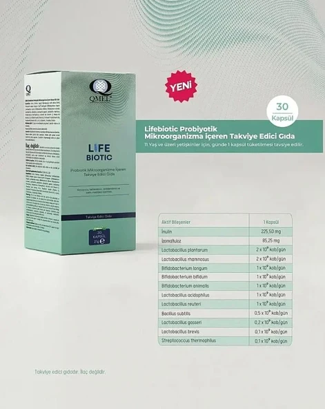 Qmel Life Biotic Probiyotik 30 Kapsül ürün görseli 1