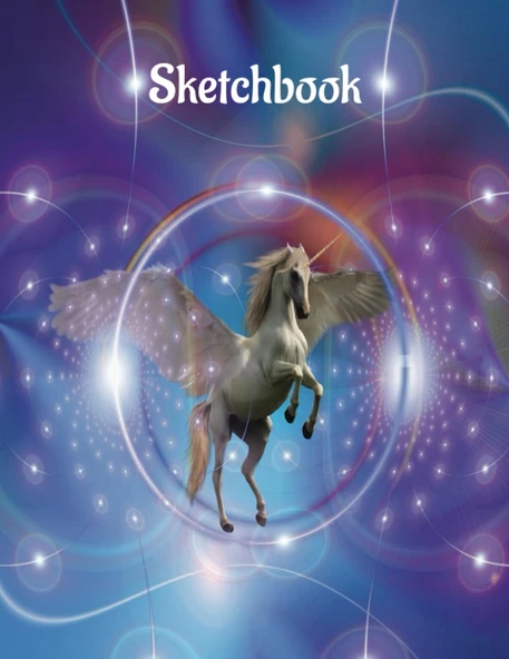 Sketchbook: Drawing Notebook With Unicorns, Drawing Book (Size 8.5 X 11) (Sketchbook For Kids) ( Inglés) ürün görseli 1