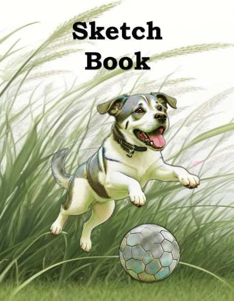Sketchbook: Dog Cover, Blank Paper, Notebook For Sketching, Painting, Drawing, Unlined. Large: 8.5 X 11 Inches ürün görseli 1