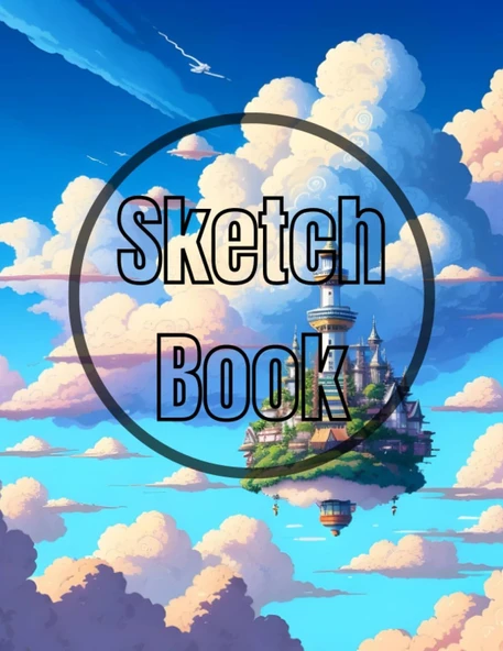 Sketch Book Heaven: Heavenly Sky City View Cover Page Sketchbook Blank Paper Pad 8.5" X 11" - 120 Pages Blank Paper Book For Drawing, ... Unlined Journal Cover Sketchbooks ürün görseli 1