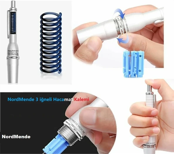 Hacamat Kalemi 3 İğneli 100  İğne Hediye ürün görseli 1