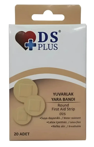 DS Plus Yuvarlak Yara Bandı 20 Adet ürün görseli 1