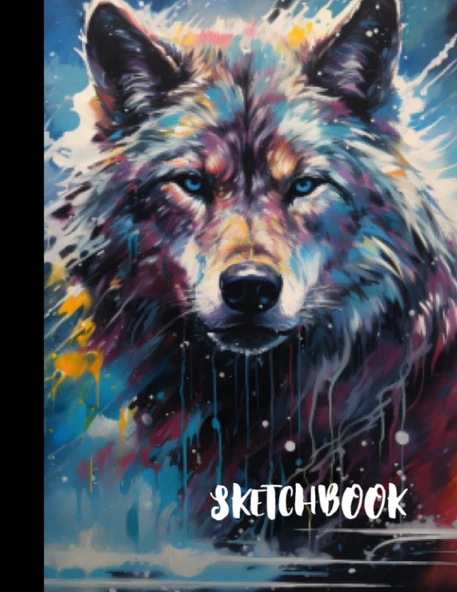 Sketchbook For Teens, Boys And Girls, For Drawing, Sketching, Doodling, 120 Pages, 8.5"X11": Wolf Sketchbook ürün görseli 1