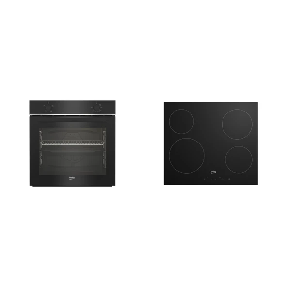 Beko Ankastre 2'li Siyah Set Ocak + Fırın ürün görseli 1
