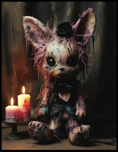 Gothic Pastel Stuffed Bunny Voodoo Doll, 4 (Sketchbook): Embrace The Dark Whimsy And Unleash Your Creativity ürün görseli 1