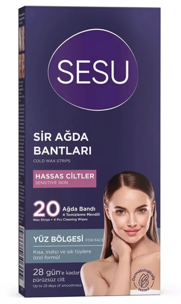 Sesu Ağda Bandı Yüz Hassas Ciltler 20li ürün görseli 1