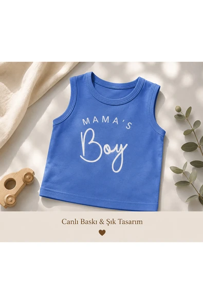 Erkek Bebek Mama's Boy Atlet Şort Takımı - Resim 3