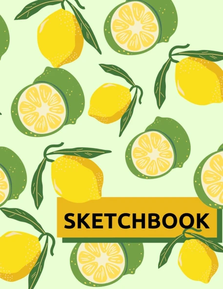 Lemon Sketchbook: Lemon Sketchbook Yellow And Green 8.5 X 11 Wide Paper, 100 Pages ürün görseli 1