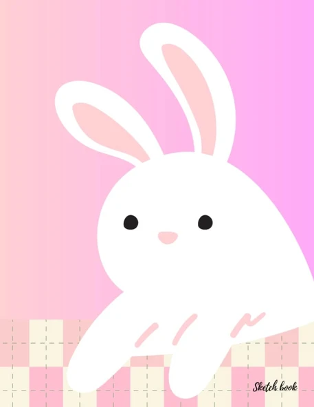 Sketch Book: (Cute Bunny Pink Pattern Cover) 8.5 X 11 Inches 110 Pages, Blank Unlined Paper For Sketching, Drawing , Whiting , Journaling & Doodling ürün görseli 1