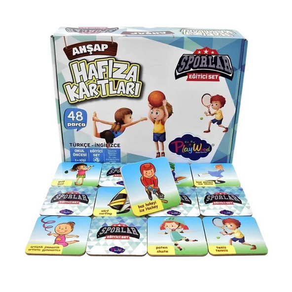 Eğitici Ahşap Hafıza Kartları Sporlar ürün görseli 1