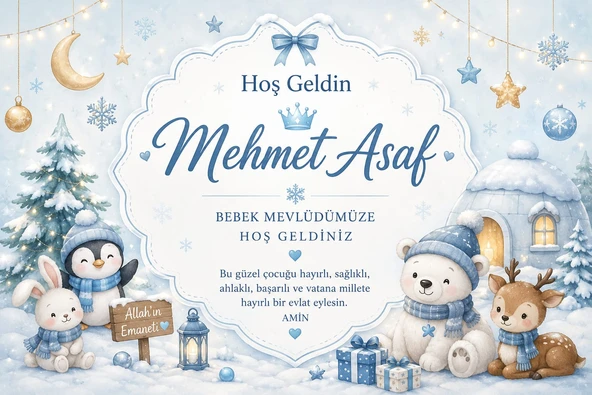 Bebek Mevlidi Kişiye özel Baskılı Branda 70 x 100 cm T2 ürün görseli 1