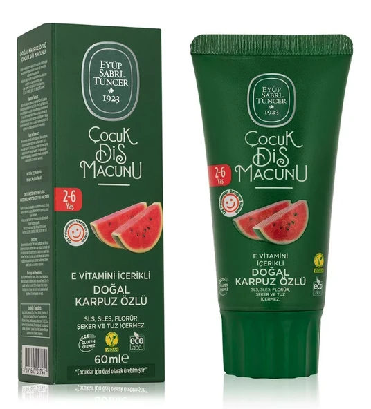 Eyüp Sabri TuncerDoğal Karpuz Özlü 2-6 Yaş Çocuk Diş Macunu 60 ml ürün görseli 1