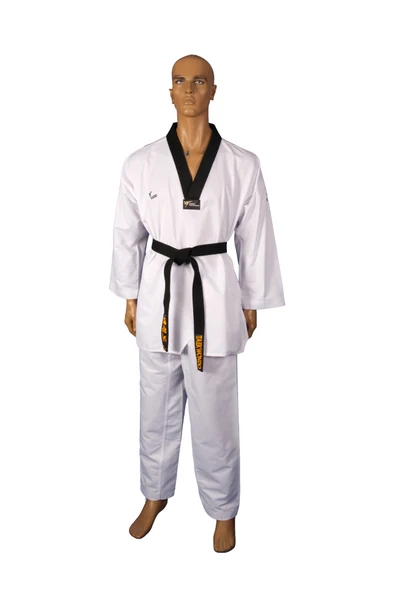 HAŞADO WT ONAYLI FİTİLLİ SİYAH YAKA TAEKWONDO ELBİSESİ ürün görseli 1
