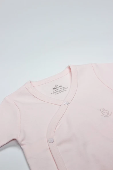 Organik Natural Basic Style Kruvaze Uzun Kol Body BS17102 Pembe ürün görseli 1