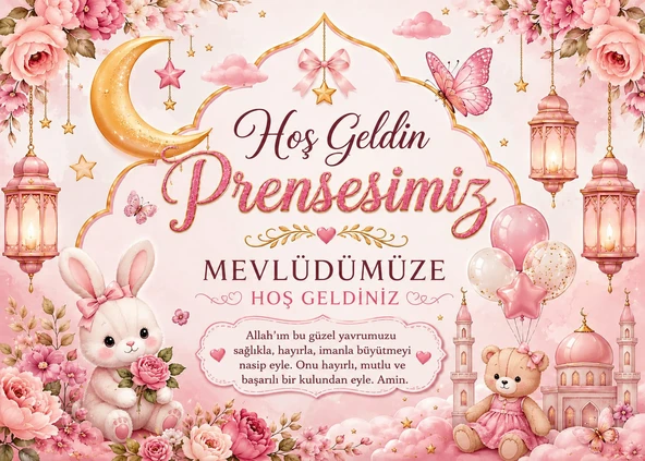 Bebek Mevlidi Kişiye özel Baskılı Branda 70 x 100 cm T3 ürün görseli 1