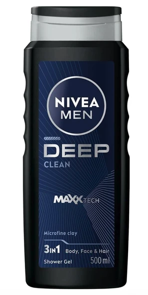 Nivea Men Deep Dimension 3 ü 1 Arada Vücut Saç ve Yüz İçin Pratik Kullanım Erkek Duş Jeli 500 ml ürün görseli 1