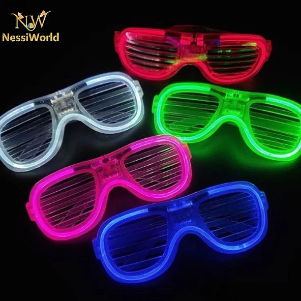 Glow Model Led Işıklı Parti Gözlüğü 3 Modlu 5 Renk 5 Adet ürün görseli 1