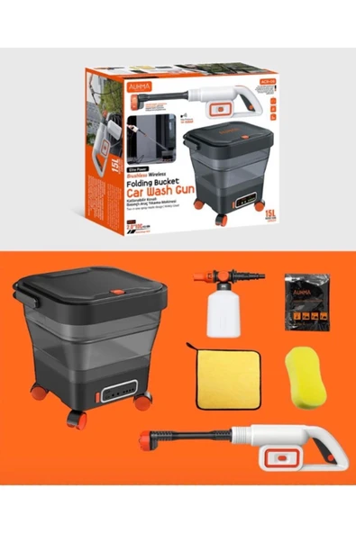 Yüksek Basınçlı Yıkama Makinesi Fırçasız Katlanır Kovalı 150w 14/16 Bar 13 Litre ürün görseli 1