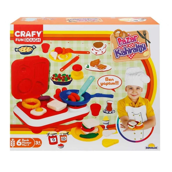 Crafy Pazar Kahvaltısı Oyun Hamuru Seti 23 Parça ürün görseli 1