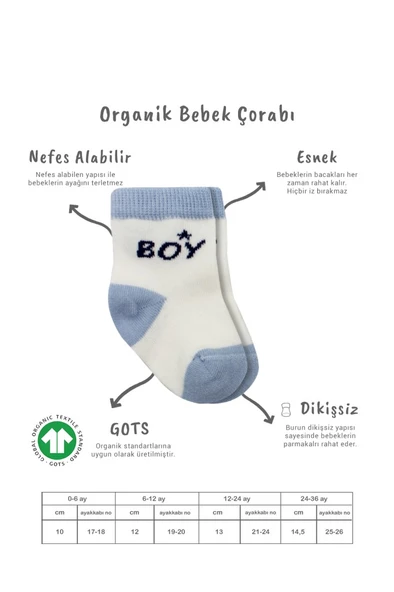 3'Lü Penye Boy And Girl Soket Çorap BS10114 Mavi ürün görseli 1