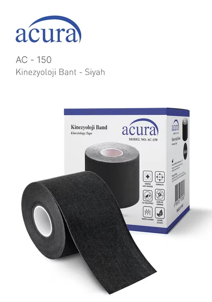 Acura Kinezyoloji Band 5cm x 5m - Siyah ürün görseli 1