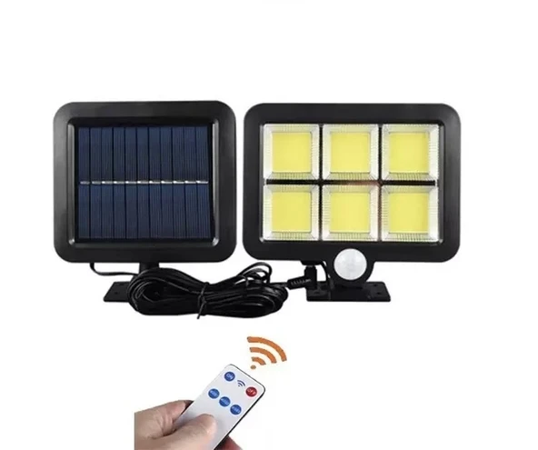 120 Cob Led Solar Panelli 3 Modlu Duvar Lambası Uzaktan Kumandalı Mz-302k ürün görseli 1
