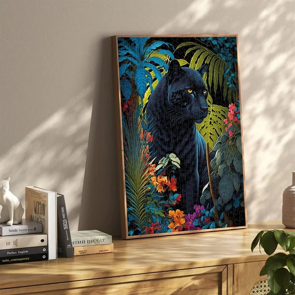 20071 PUZZLE 500 Black Panther With a Tropical ürün görseli 1