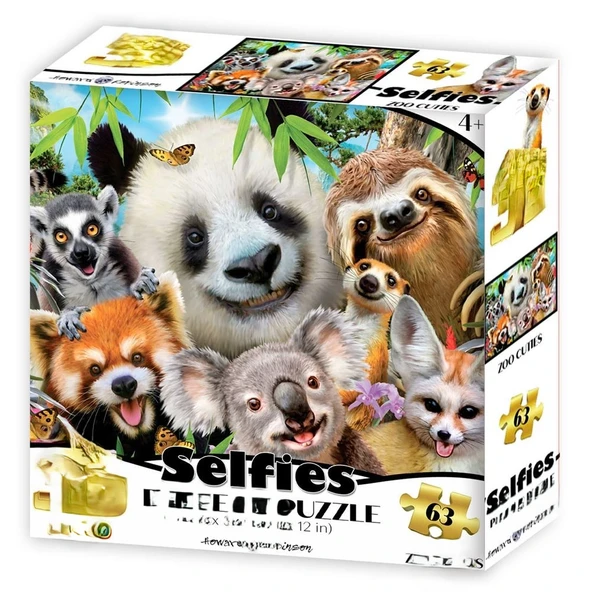 Hayvanat Bahçesi Şirinleri Selfie Puzzle 63 Parça ürün görseli 1