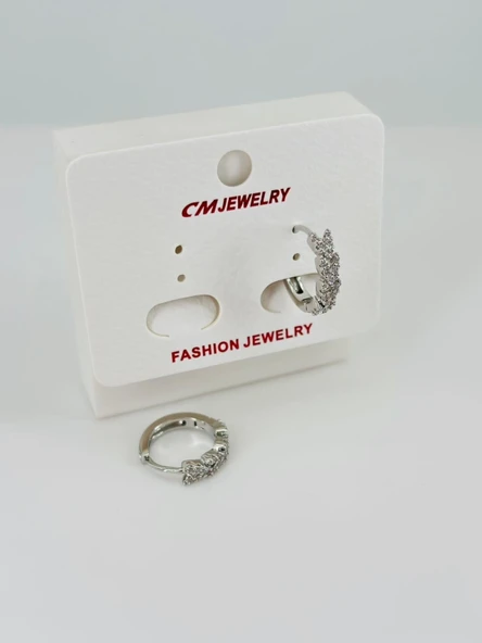 Rodyum Zirkon Taşlı Pirinç Küpeler - Kp00463 ürün görseli 1