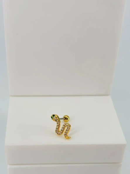 Zirkon Taşlı Uç Kısmı : Pirinç Kıkırdak Bar Uzunluğu : 6 Mm / Bar Kalınlığı 0.8 Mm / Top Boyu 3 Mm  - Pt0058-1 ürün görseli 1