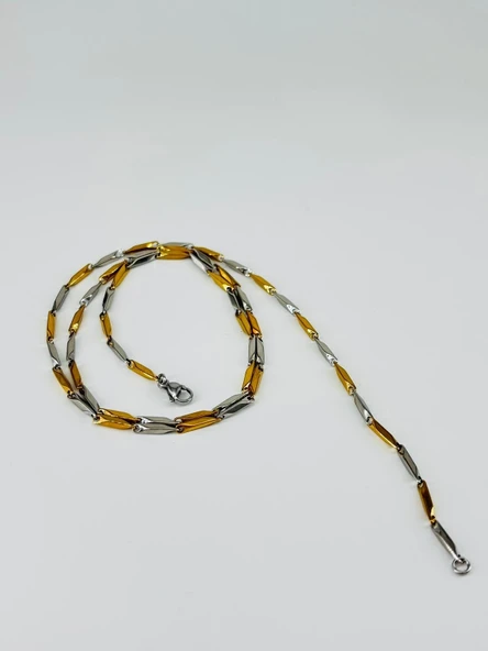 Rodyum  Çelik Erkek Kolye 60 Cm - Ekl0029 - Resim 2