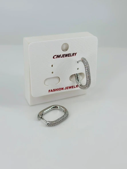Rodyum Zirkon Taşlı Pirinç Küpeler - Kp00449 ürün görseli 1