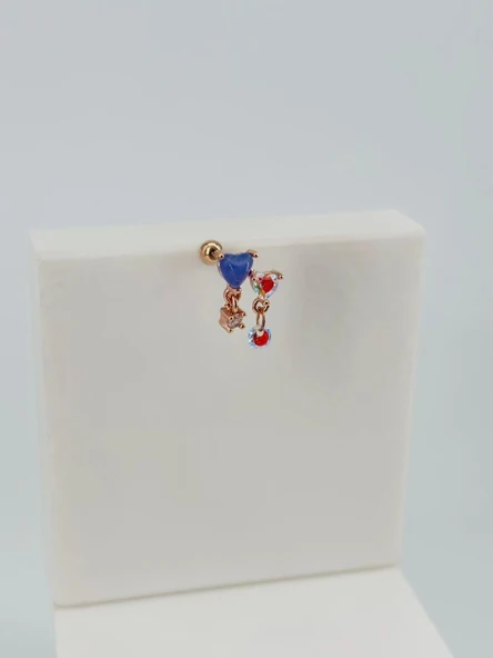 Rose Zirkon Taşlı Uç Kısmı : Pirinç Kıkırdak Bar Uzunluğu : 6 Mm / Bar Kalınlığı 0.8 Mm / Top Boyu 3 Mm - Pt0046-2 ürün görseli 1