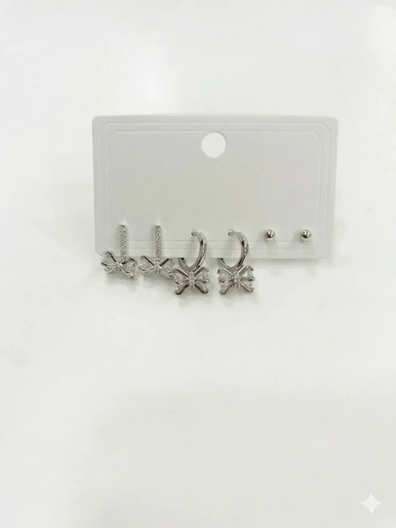 Fiyonk Detaylı Sallantılı Altılı Küpe - Kp00597 ürün görseli 1