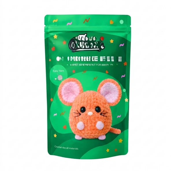Yeni Başlayanlar İçin Fare Amigurumi Örgü Kiti ürün görseli 1