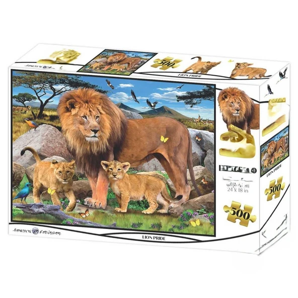 Aslan Ailesi 500 Parça Yetişkin Puzzle ürün görseli 1