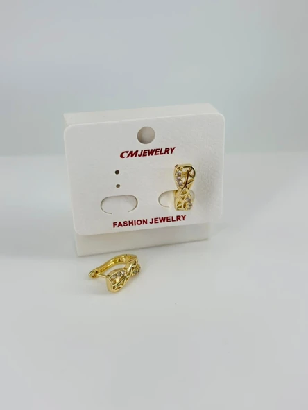 Zirkon Taşlı Pirinç Küpeler - Kp00490 ürün görseli 1