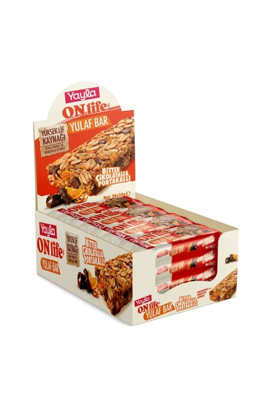 Yayla Onlife Bitter Çikolatalı ve Portakallı Yulaf Bar 35 g x20 ürün görseli 1