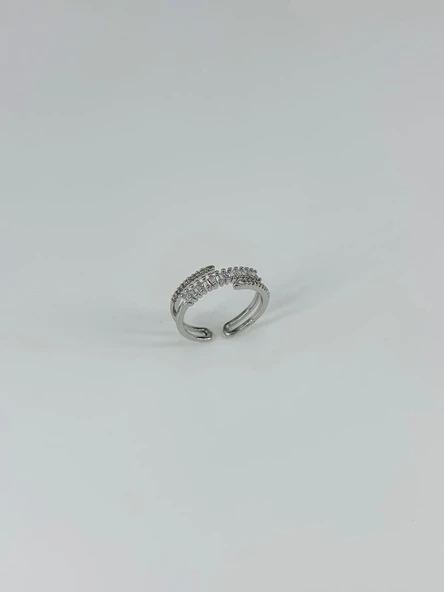 Rodyum Kaplama Zirkon Taşlı Yüzük - Yz0202 ürün görseli 1